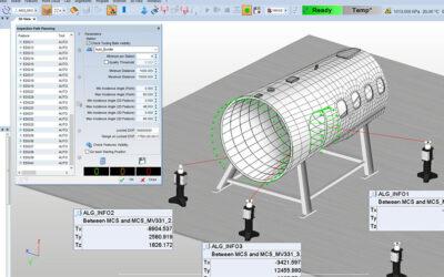 How can I measure a large part with a portable 3D measuring device?